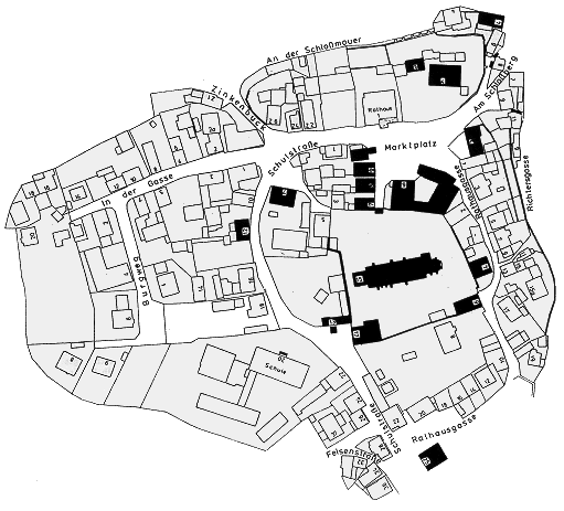 Lageplan der Baudenkmäler in Roßtal